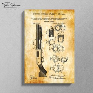 magzine-firearm-vintage-wooden-frame.