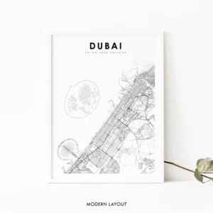 Dubai map poster